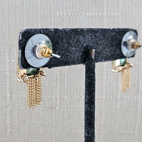 Spring Street Earrings Set of 2 Earrings Stud and Hoop Green Tone Jewelry - Picture 12 of 12